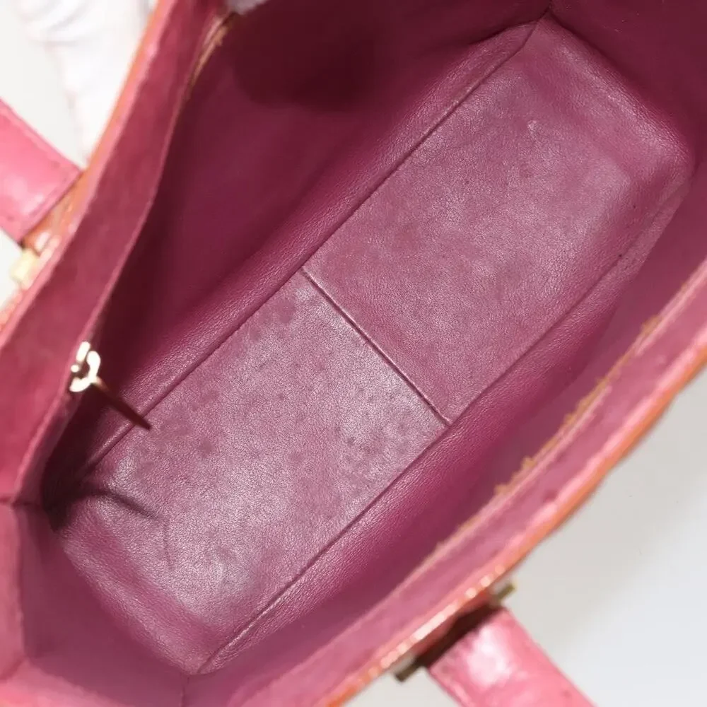 Chanel Patent Leather Choco Bar Handbag Orange